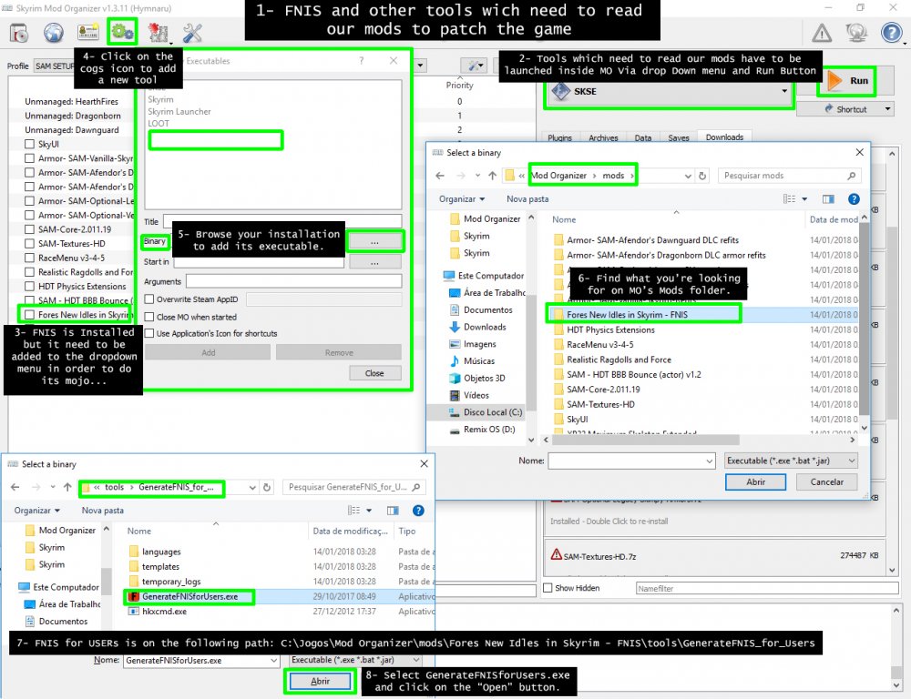 Installation Guide FNIS / GenerateFNISforUsers.exe at Skyrim Nexus